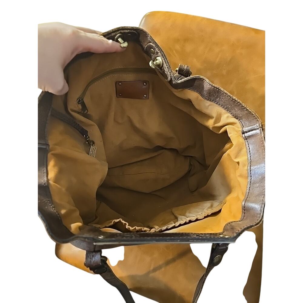 Patricia Nash Benvenuto Brown Leather Distressed Womens Tote Shoulder Bag Purse - Picture 13 of 14